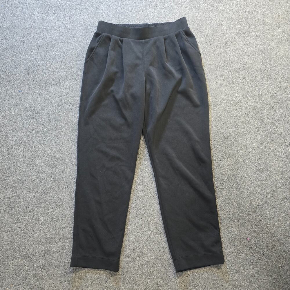 Bailey 44 Pants Women Size Large Black Tapered Pleated Sweatpants Casual Minimal